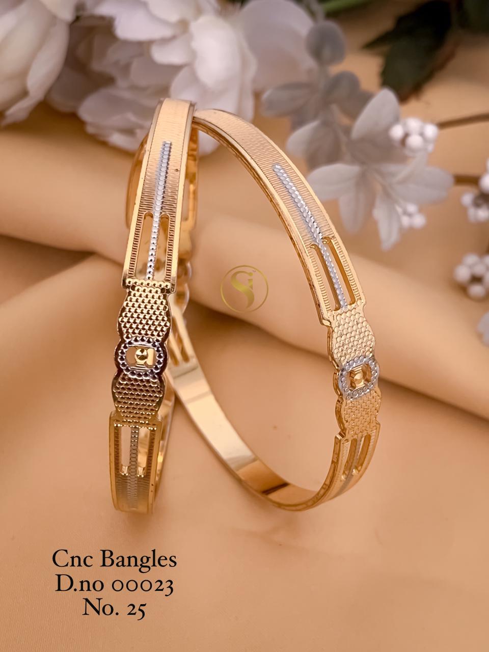 25 Cnc Gold Plated Bangles Wholesale Shop In Surat
